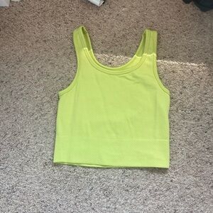 Eye Candy Vibrant Yellow Green Sleeveless Crop Tank